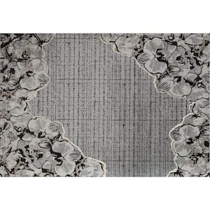 Vera Gray Floral 2 ft. x 4 ft. Area Rug