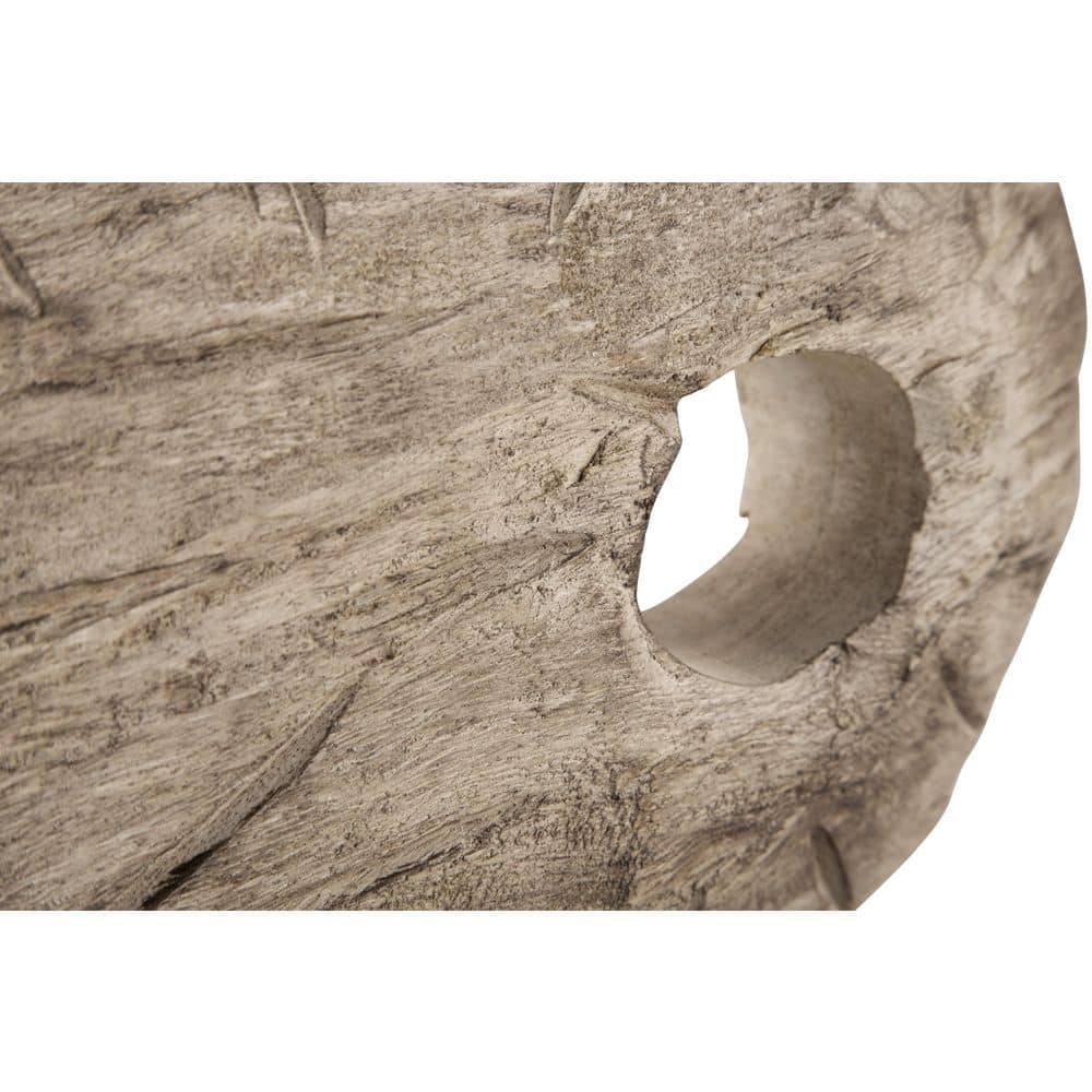 Antique White and Black Wood Abstract Sculpture