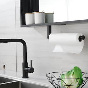 2-Piece Set 12 in. Stainless Steel Toilet Paper Holder in Matte Black, Towel Holder