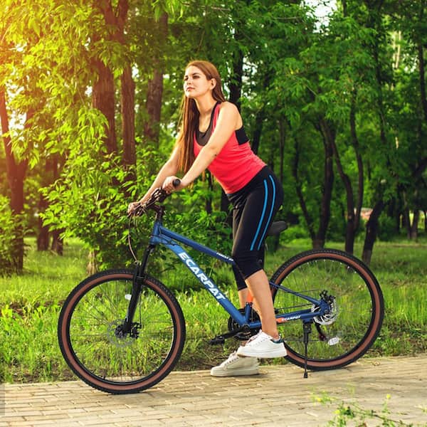 Mountain Bike 27 in. Wheels, 21-Speed Mens Womens Trail Commuter City Mountain Bike, Aluminium Frame