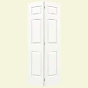 36 in. x 80 in. Colonist White Painted Smooth Molded Composite MDF Closet Bi-fold Door