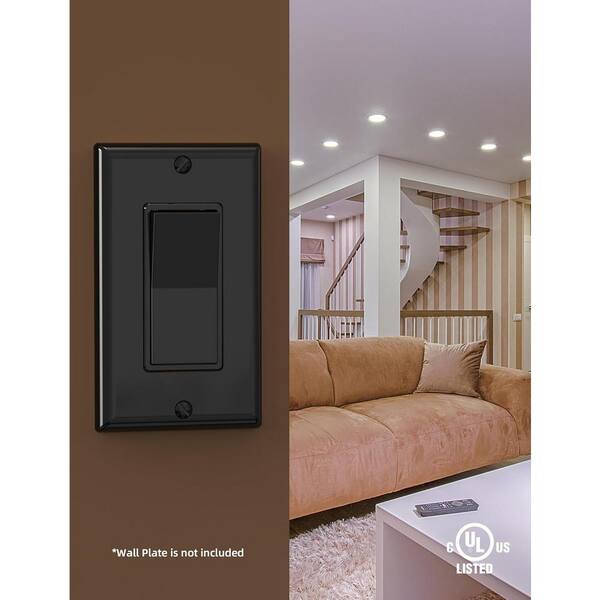 Lukyamzn 15 Amp Self-Grounding Paddle Rocker Light Switch, Glossy