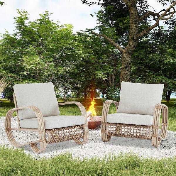 Arsterie 2-Piece Aluminum Patio Outdoor Lounge Chairs with Cushions