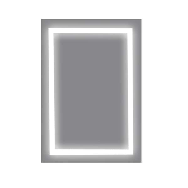 Unbranded 24 in. W x 36 in. H LED Mirror Rectangular Frameless Anti-Fog Wall Bathroom Vanity Mirror 3 Brightness x 3 Colors