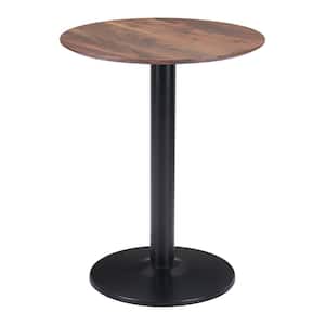 Alto 23.6 in. Round Brown MDF Top with Steel Frame Dining Table (Seats 2)