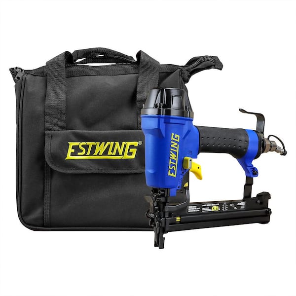 Pneumatic 18-Gauge 7/8 in. Fencing Stapler with Metal Belt Hook, 1/4 in. NPT Industrial Swivel Fitting, and Bag