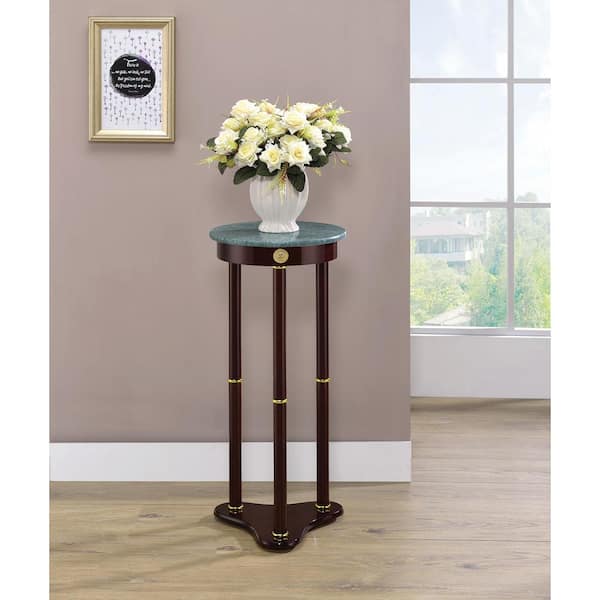 Coaster Home Furnishings 12 in. Merlot Round Marble Accent Table