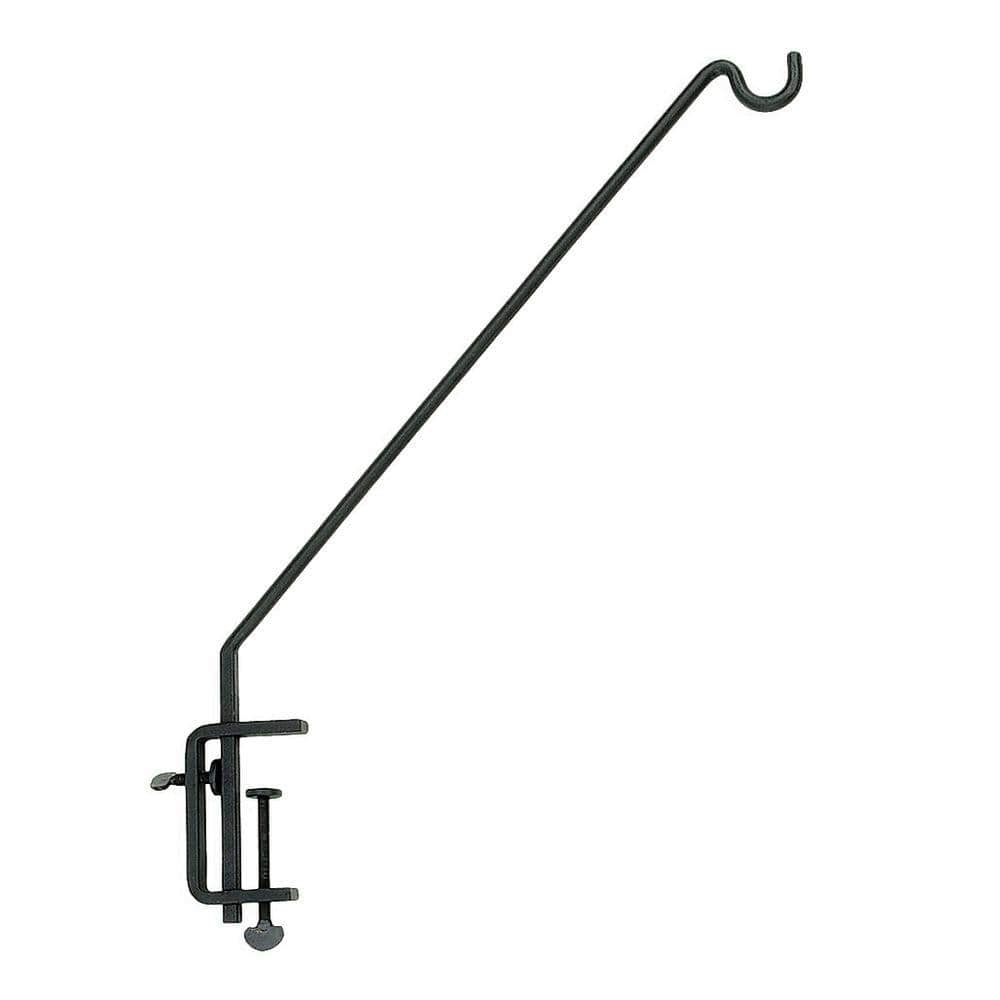 Black Wrought Iron 45 Degree Rail Mount Shepherd Hook
