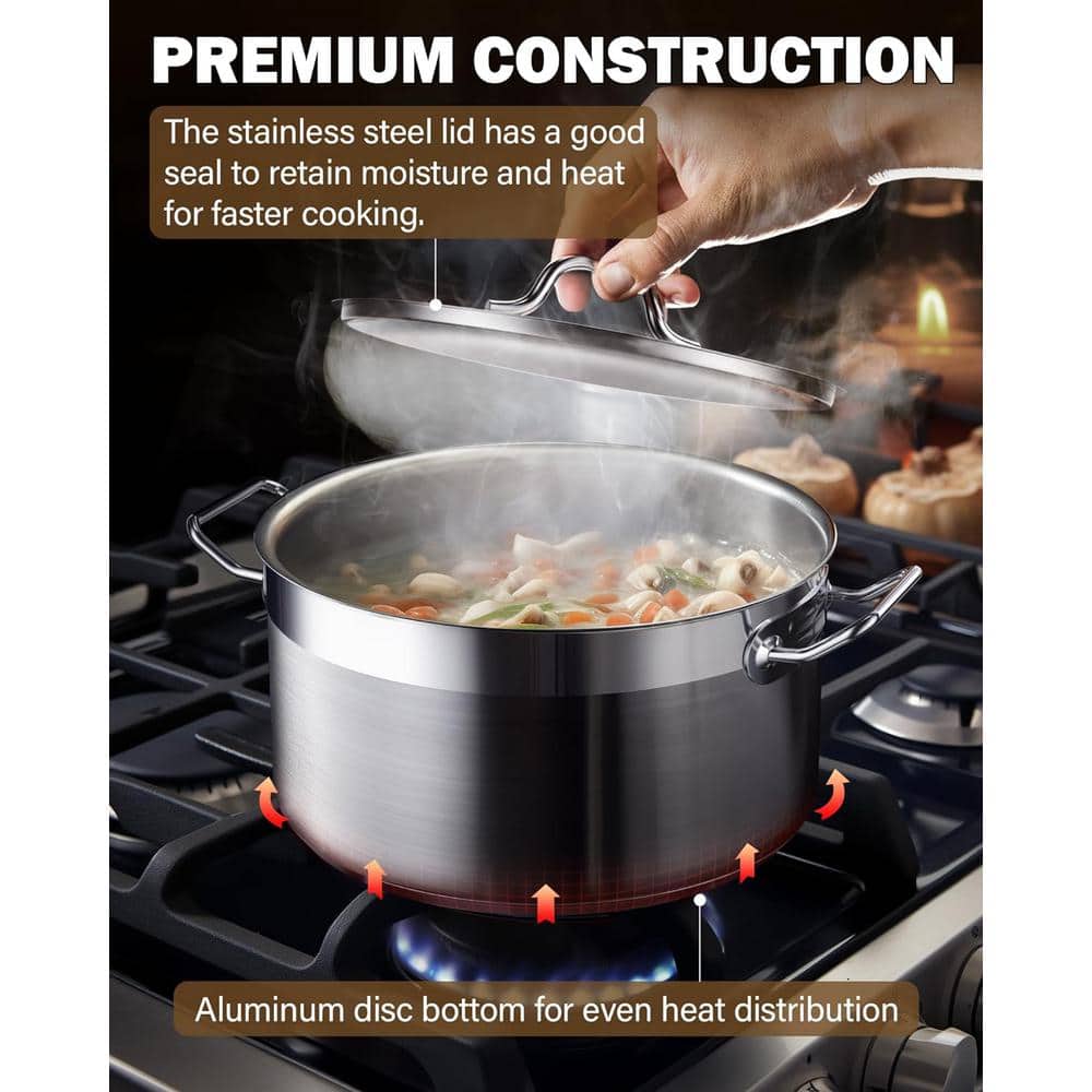 9 Quart Stainless Steel Dutch Oven with Lid