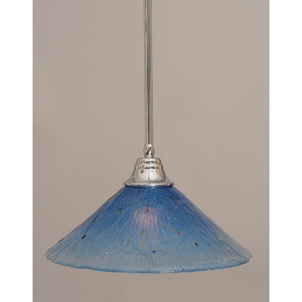 Unbranded Sparta 100-Watt 1-Light Chrome Bowl Mini Pendant Light with Glass Shade