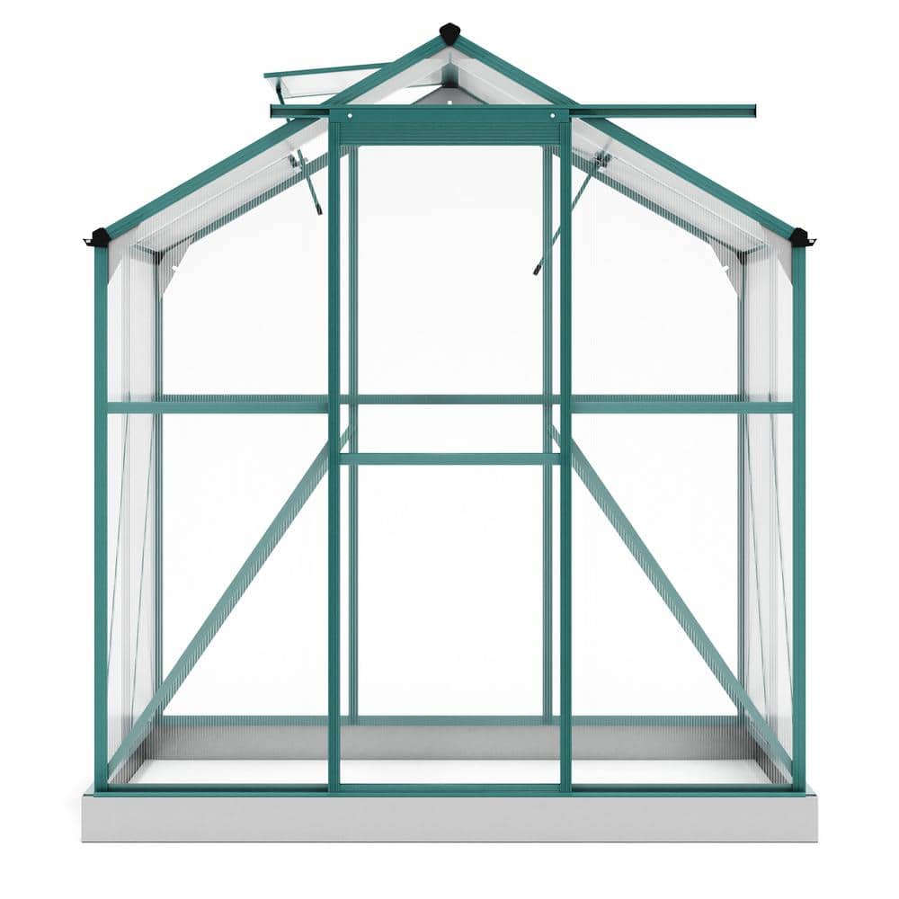 6.2 ft. W x 4.3 ft. D Outdoor Patio Walk-in Polycarbonate Greenhouse with 2