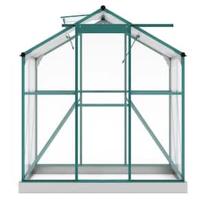6.2 ft. W x 4.3 ft. D Outdoor Patio Walk-in Polycarbonate Greenhouse with 2 Windows and Base