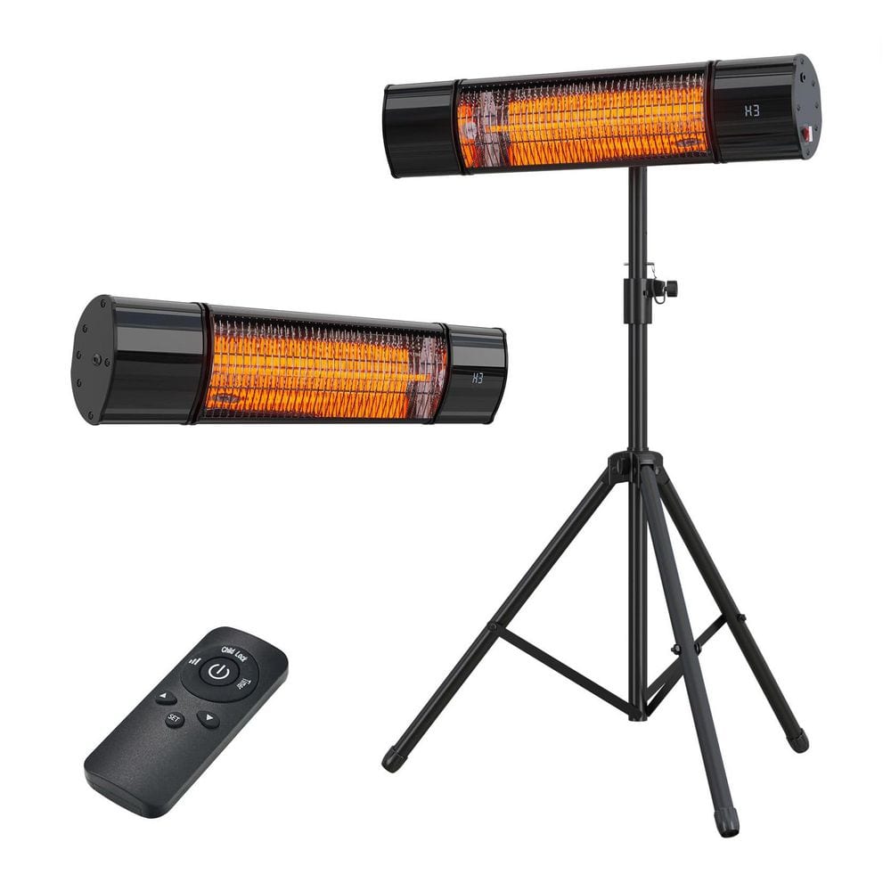 1500W Indoor Outdoor Carbon Infrared Electric Heater with Tripod Stand Wall Mount Remote Timer Tip-Over Switch price history on PriceWatchPro