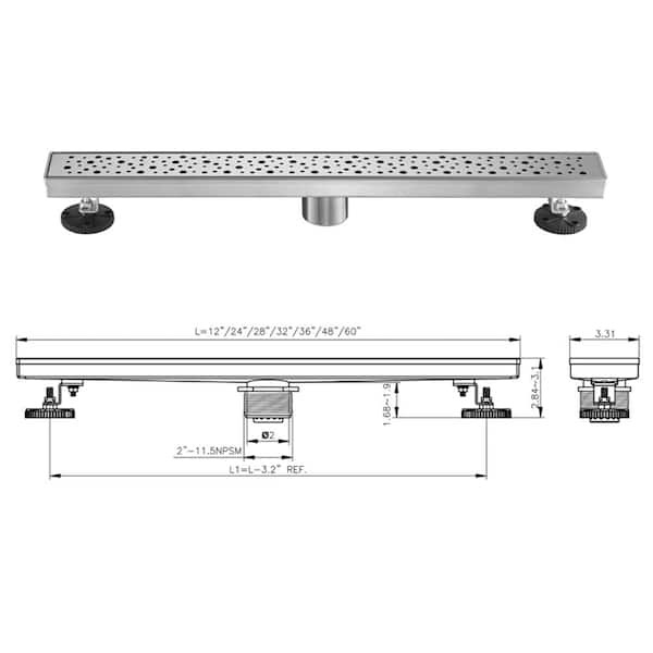 Side Outlet Linear Shower Drain 24 Inch With Hair Trap by SereneDrains – Shower  Drains Shop