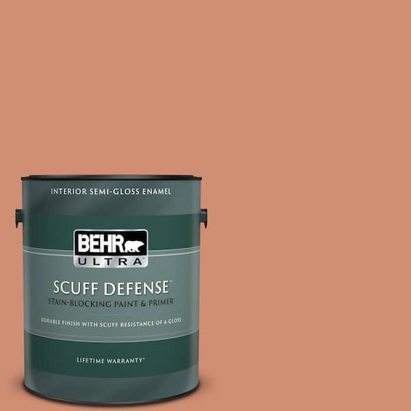 BEHR ULTRA 1 gal. #M200-5 Terra Cotta Clay Extra Durable Semi-Gloss Enamel Interior Paint & Primer