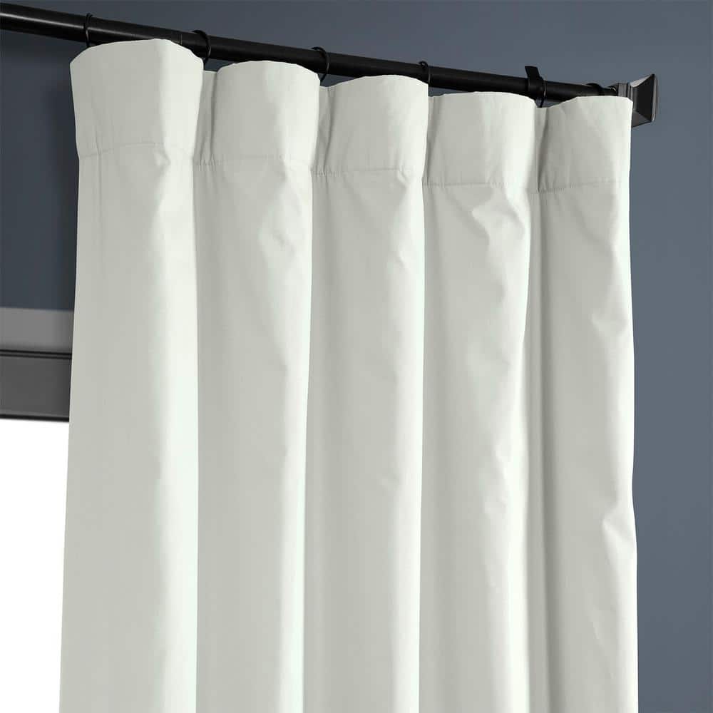 Warm Off-White Cotton Blackout Curtain Panel, 50" x 84"
