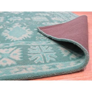 Green 5 ft. x 8 ft. Hand-Tufted Wool Overdyed Area Rug