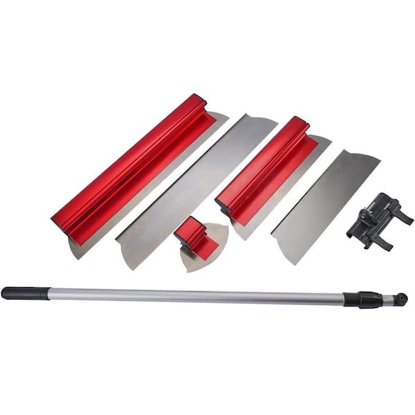 KIWDZFU 16 in. and 24 in. Drywall Skimming Blade Set with 37-67 in. Extension Handle Stainless Steel Sturdy and Durable