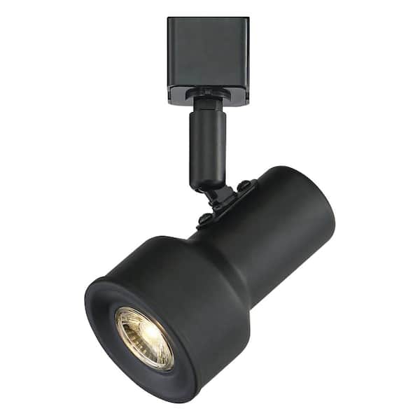 EnviroLite Small Solid Black Cylinder Integrated LED Fixed Track Lighting Step Head
