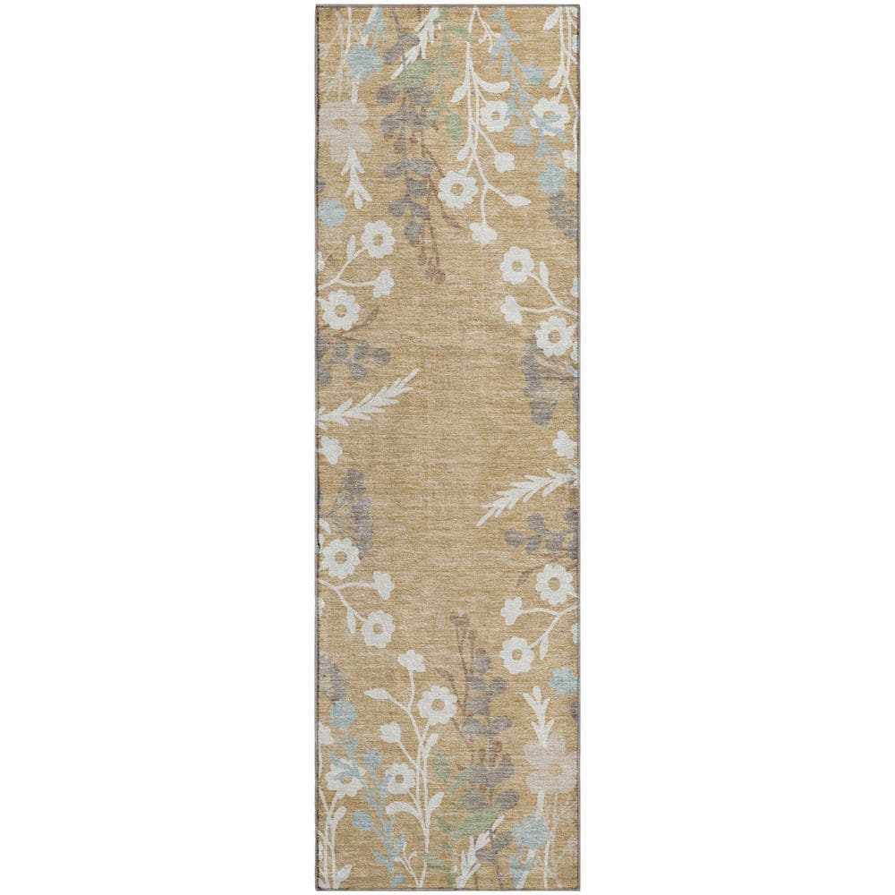 Mayfield Premium Machine Washable Abstract AMF2334 Gold 2 ft. x 7 ft. Runner Rug price history on PriceWatchPro