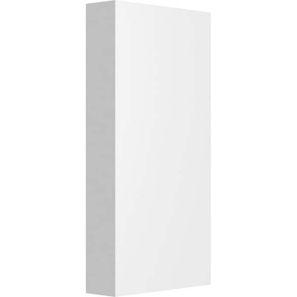 Ekena Millwork 1 in. x 3-1/2 in. x 7 in. PVC Standard Foster Plinth block Moulding with Square Edge