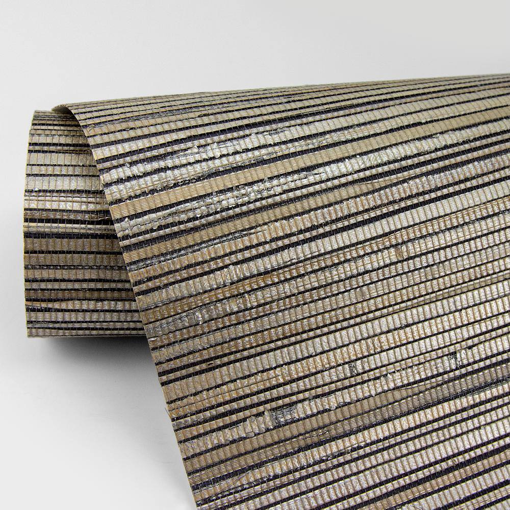 Surin Metallic Brown Grasscloth Wallpaper Roll
