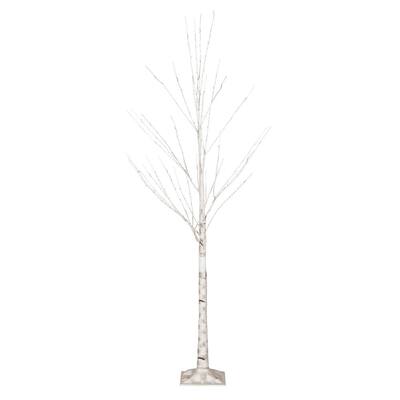 Geromin 5 ft. Pre-Lit White Artificial Twig Birch Tree with 200-Warm White LED Lights