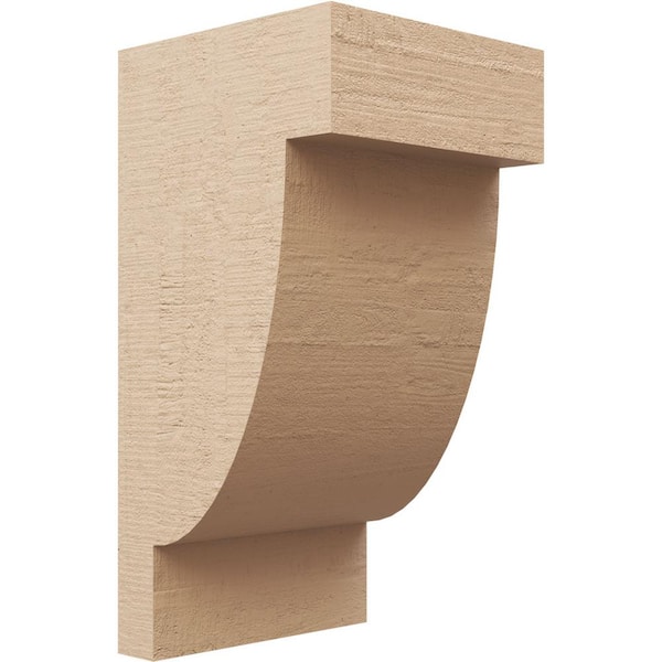 Ekena Millwork 9 in. x 18 in. x 9 in. Wide Alpine Rough Cedar Woodgrain TimberThane Corbel, Primed Tan