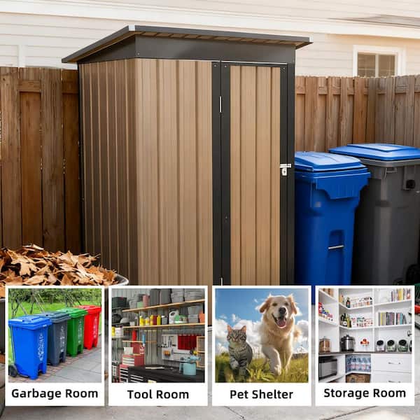 Noble House Amaryllis 4 ft. W x 2 ft. D Pent Roof Metal Storage