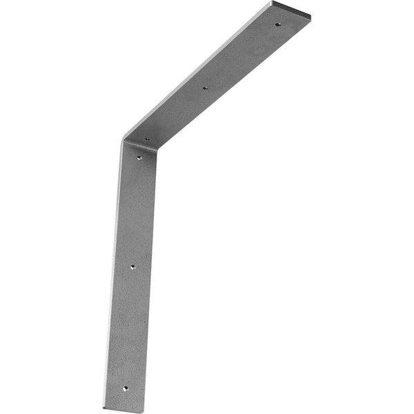 Ekena Millwork 14 in. x 2 in. x 14 in. Steel Hammered Gray Hamilton Bracket