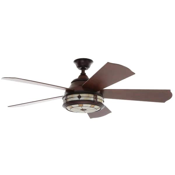 Photo 1 of ***Parts Only***Savona 52 in. LED Weathered Bronze Ceiling Fan with Light and Remote Control
