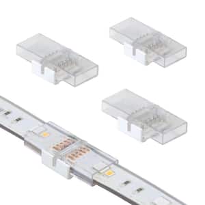Commercial Electric 6 in. Connector Cord LED Strip Light Connector Pack  (RGB+W) (4 in. x 6 in. Snap Connectors, 4 Wire Mounting Clips) 760011 - The