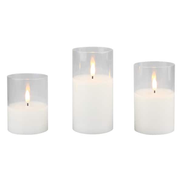 Stonebriar Collection Assorted Size Real Wax Flameless LED Candles