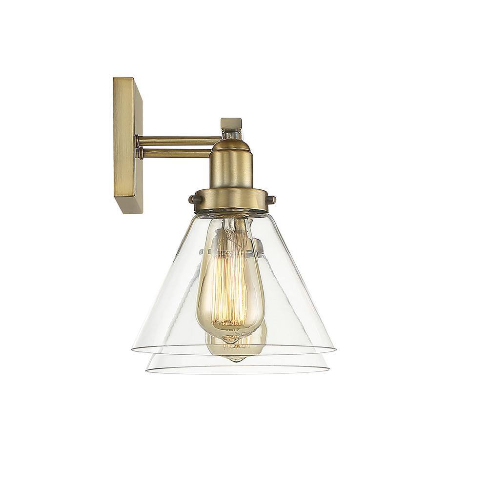 Savoy House Drake 2 - Light Vanity in Warm Brass