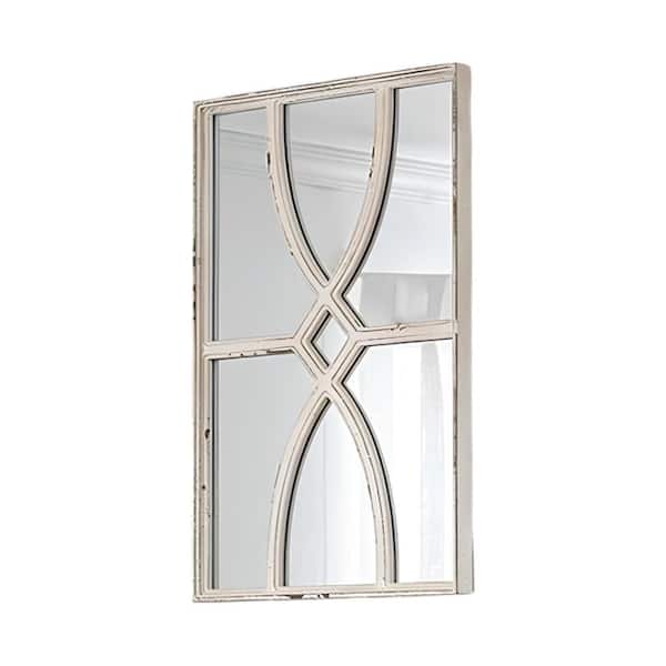 HomeRoots 23.6 in. W x 31.4 in. H Wood White Vanity Mirror