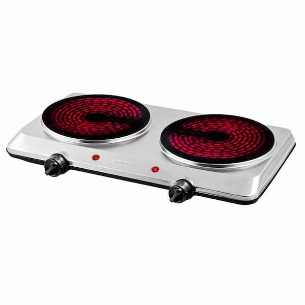 Double Infrared Burner 7.50 in. Silver Hot Plate