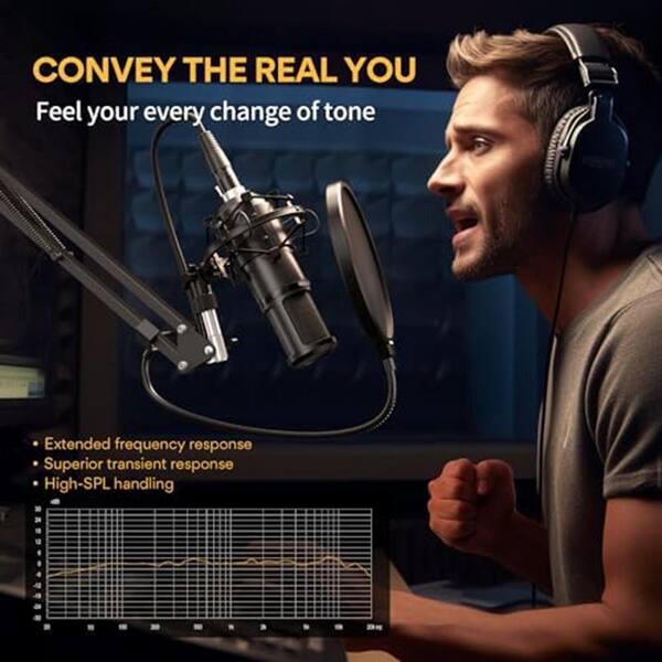 YICHUHAOXI XLR Condenser Microphone Studio Recording Mic with Boom