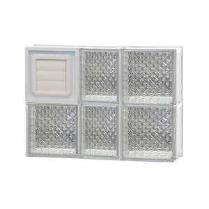 21.25 in. x 15.5 in. x 3.125 in. Frameless Diamond Pattern Glass Block Window with Dryer Vent