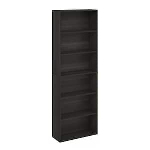 Jaya 71.06 in. Tall Espresso Wood 6-Shelf Standard Bookcase