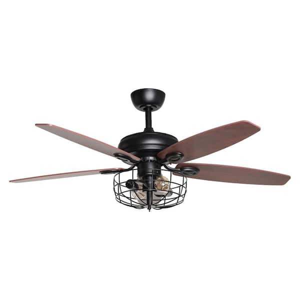 matrix decor 52 in. Indoor Black Ceiling Fan with Light and Remote Control in Downrod Mounted