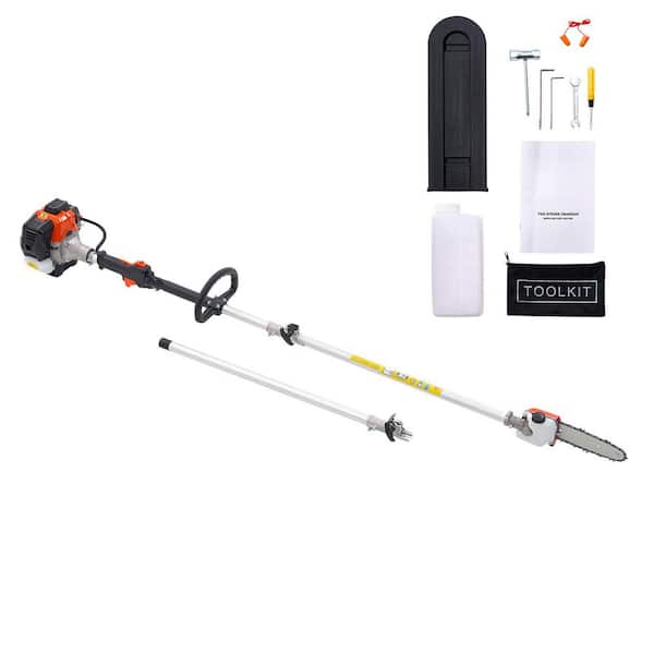 Gas Pole Saw, 25CC 2-Stroke, 8 in. Alloy Steel Blade for Pruning Saw 23 fl.oz. Tank, 6.5-9 ft. Telescopic, Tree Trimming