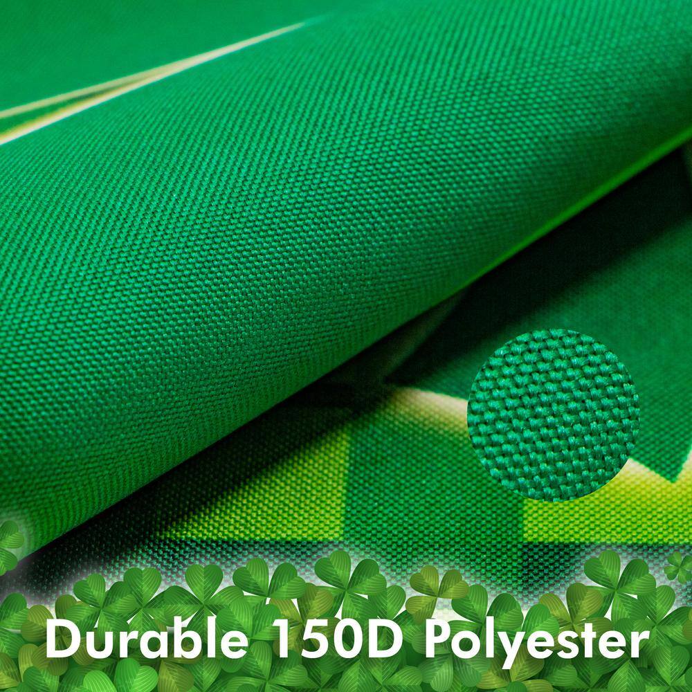 Large Green Clover St. Patrick's Day Polyester Garden Flag 12" x 18"
