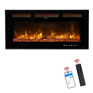 36 in. Wall-Mount/Insert/Freestanding 12-Color Flames Electric Fireplace with Remote Control and WIFI Function