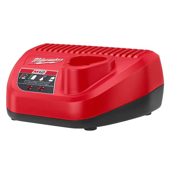 Milwaukee - M12 12-Volt Lithium-Ion 4.0 Ah and 2.0 Ah Battery Packs and Charger Starter Kit w/ 3/8 in. Crown Stapler