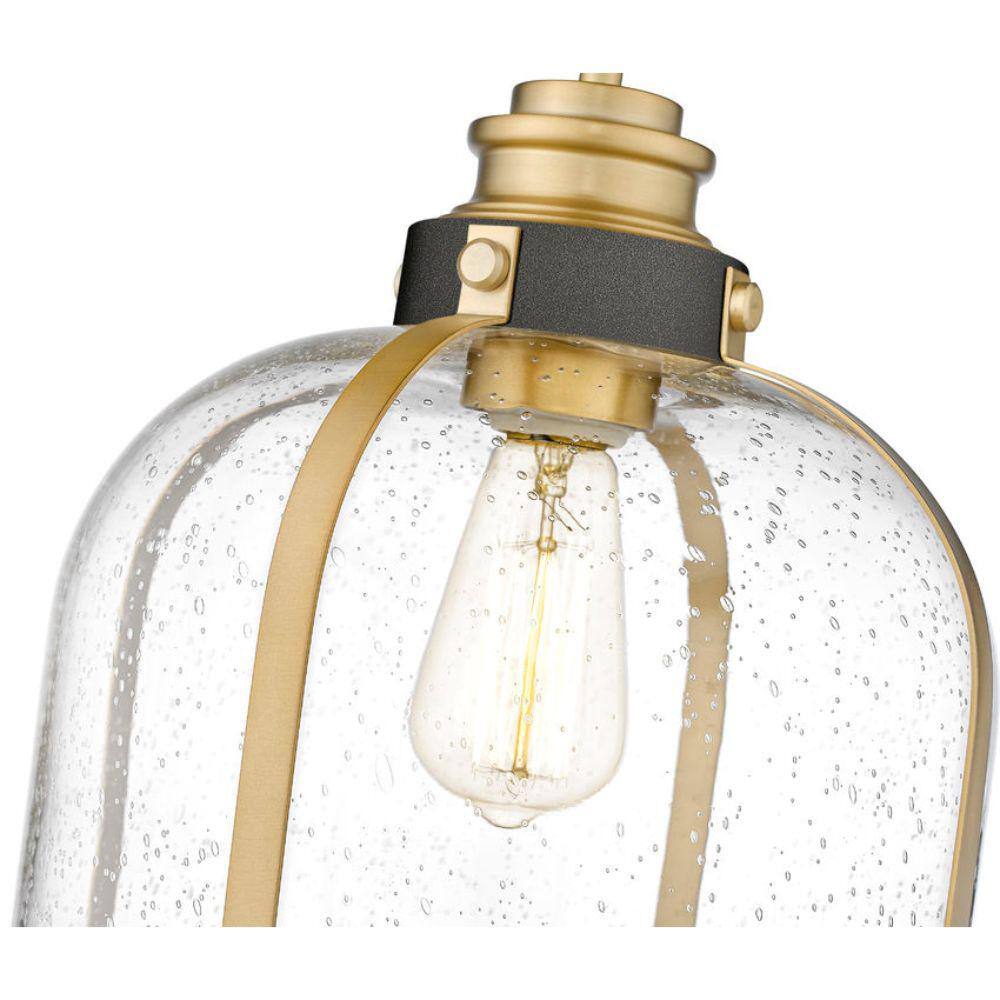 Bronze and Brass 12" Glass Dome Pendant Light