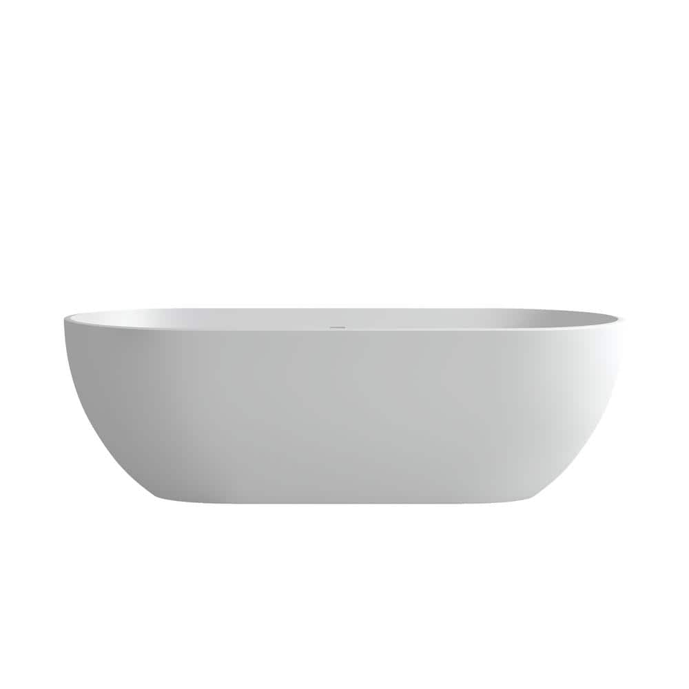 59 in. x 29.5 in. Soaking Bathtub with Center Drain in Matt White -  Zeus & Ruta, ZeusFS30715