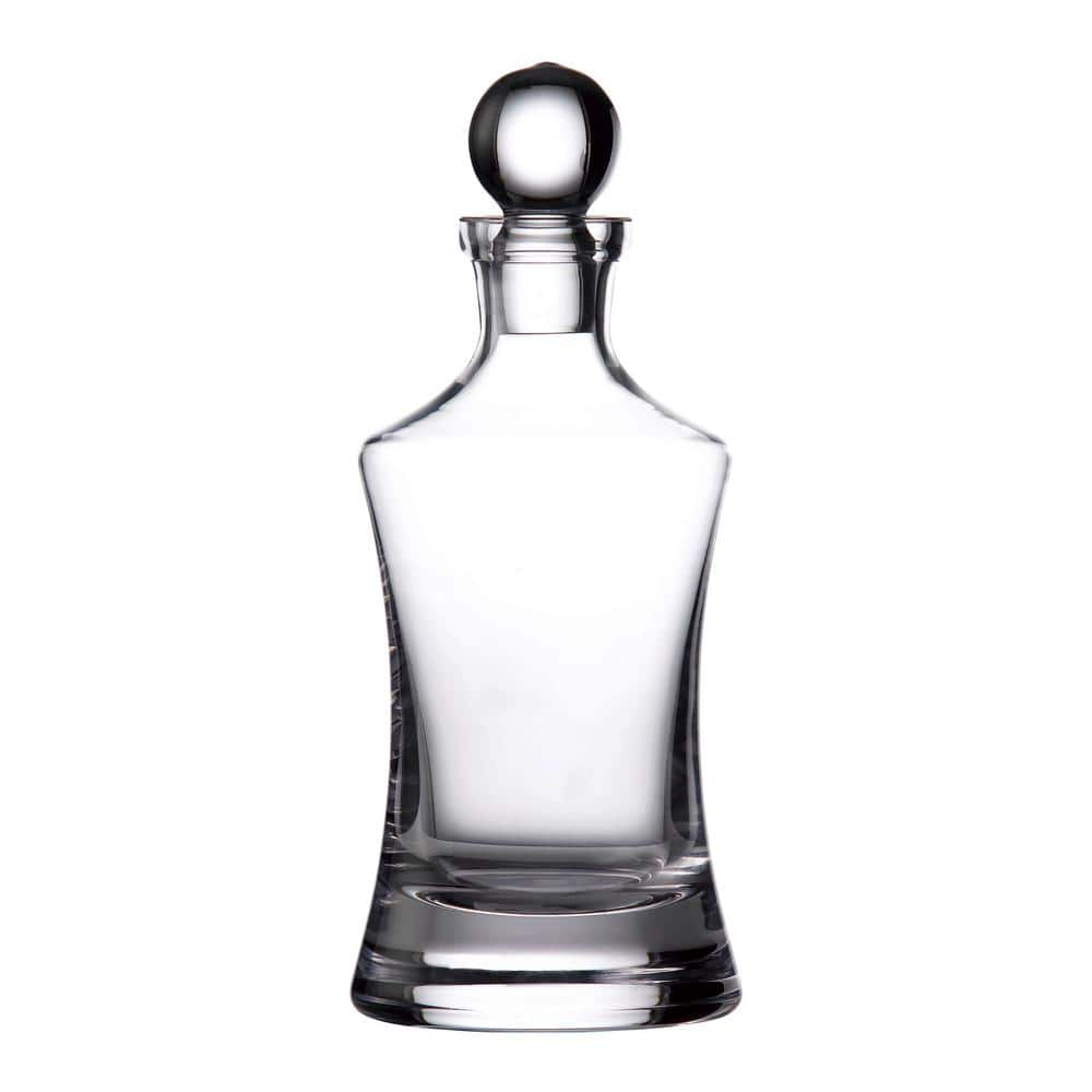 Elegant Clear Crystal Hourglass Whiskey Decanter with Stopper