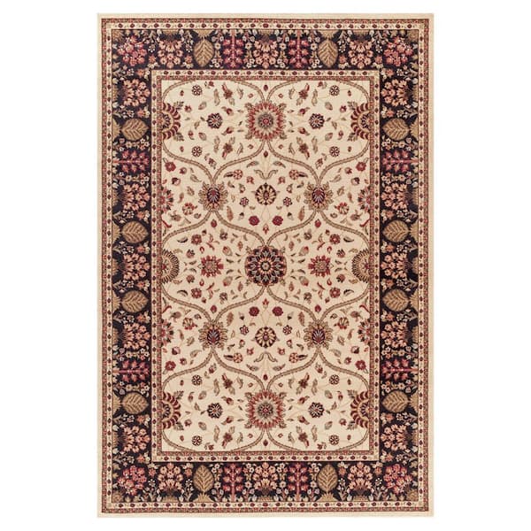 Concord Global Trading Jewel Voysey Ivory 5 ft. x 8 ft. Area Rug