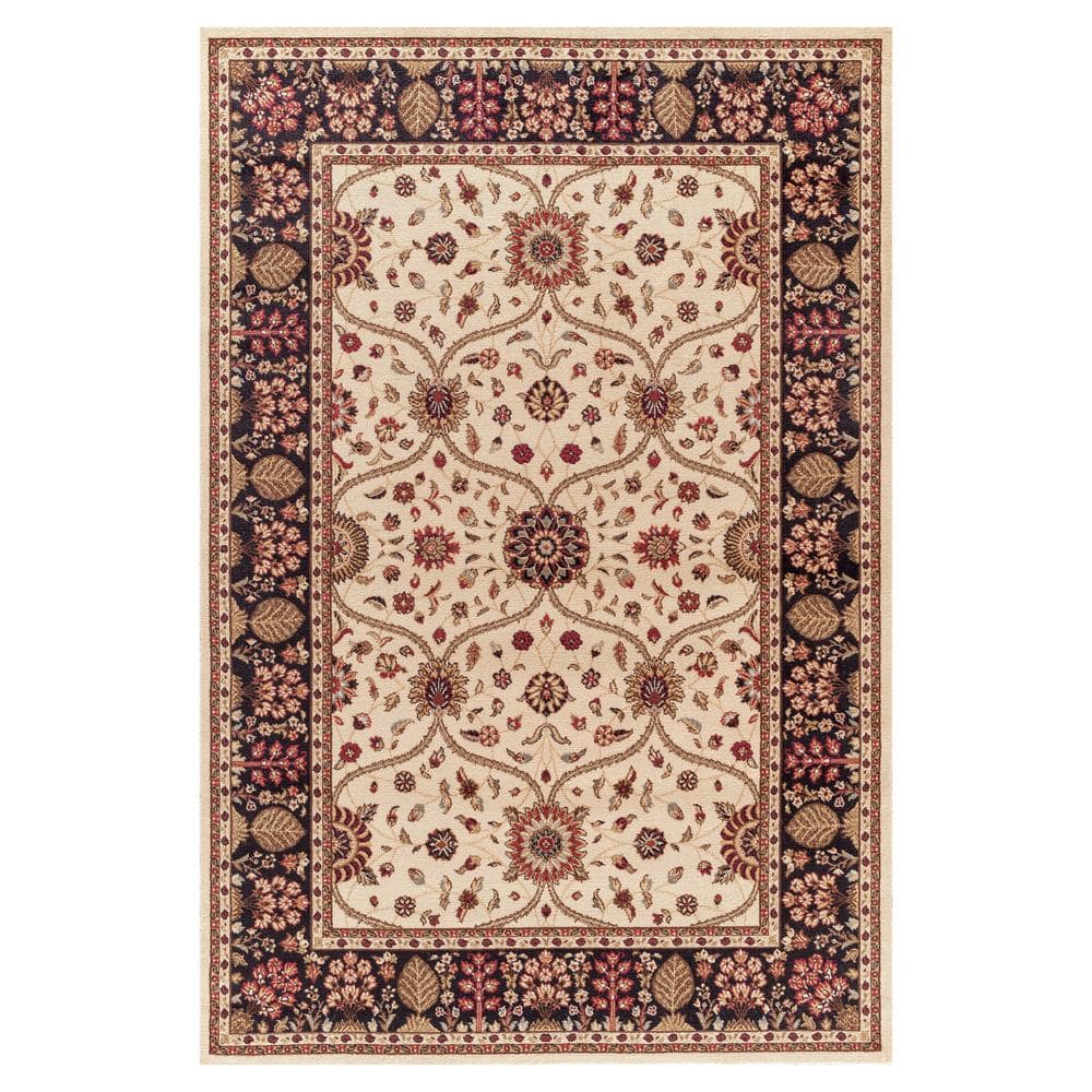 Concord Global Trading Jewel Voysey Ivory 8 ft. x 10 ft. Area Rug 49027 ...