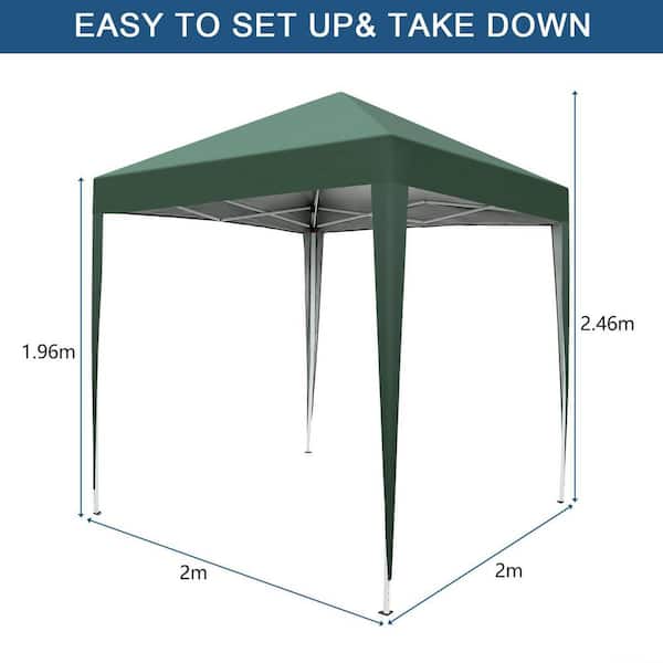 Karl home 6.5 ft. x 6.5 ft. Green Straight Leg Pop-Up Canopy